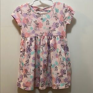 Bambi & Thumper Floral Print Dress - Pink and Purple Size 2t